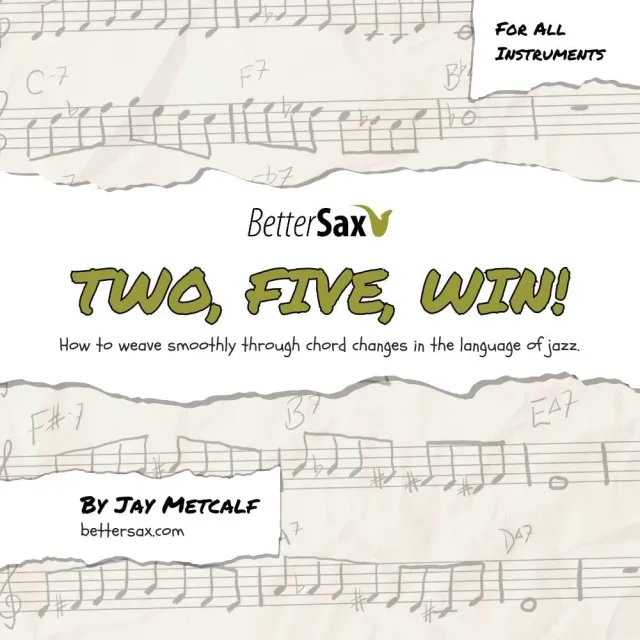 BetterSax Two Five Win lesboek PDF alle instrumenten met backingtracks