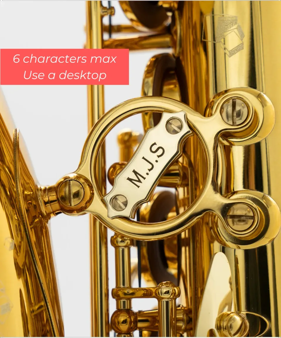 Selmer Paris plaat saxofoon gelakt 6 tekens