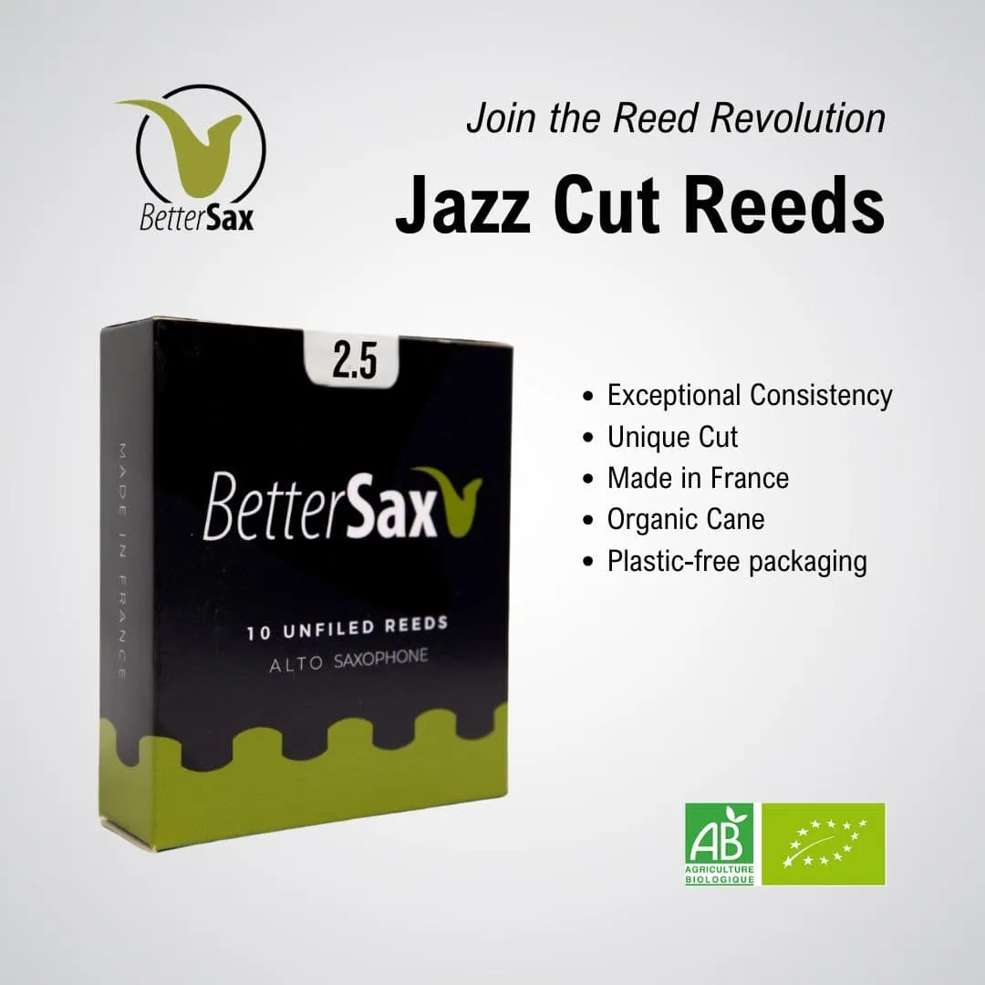 BetterSax Jazz Cut altsax rieten doos 10 gebalanceerd