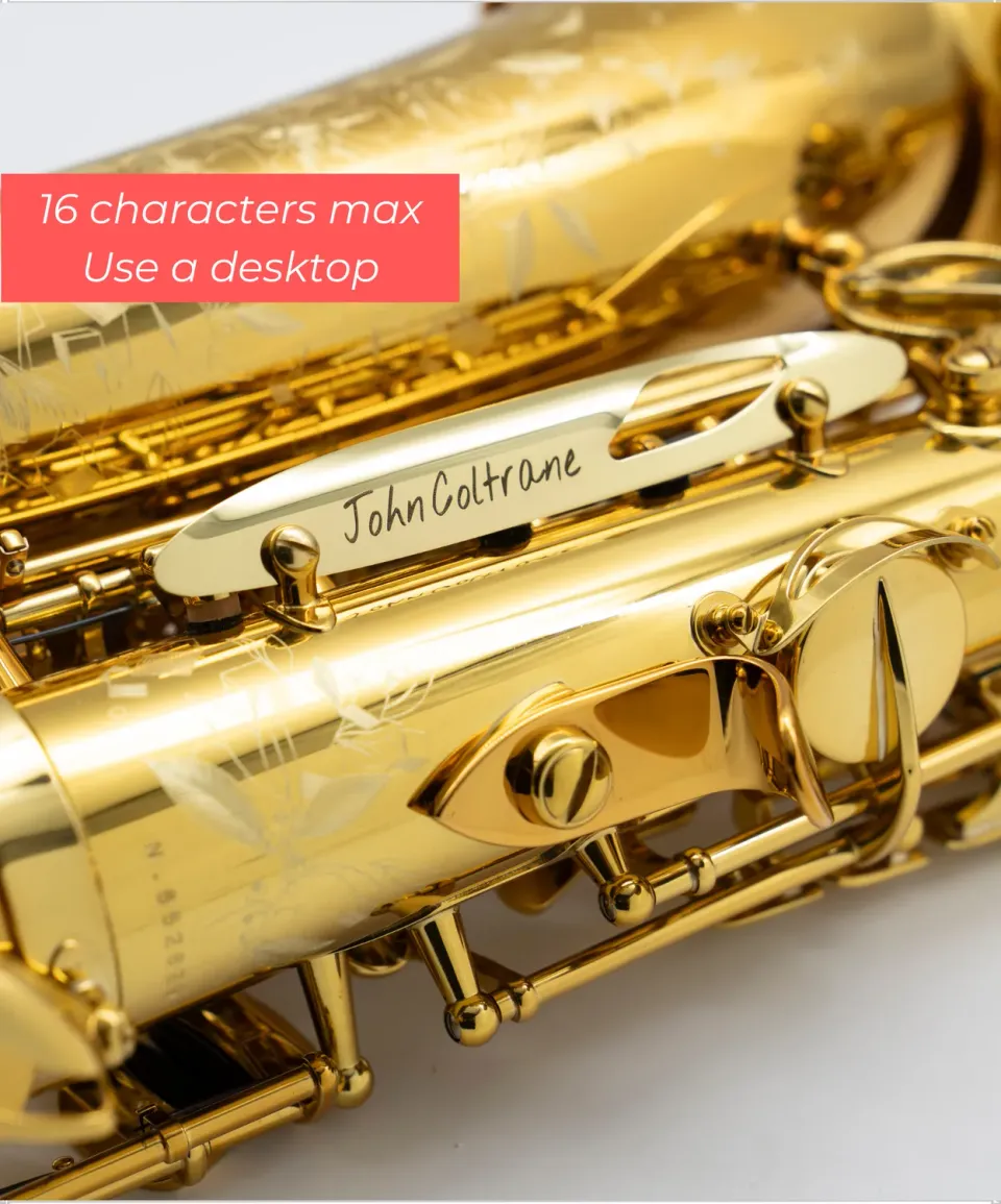 Selmer Paris saxofoon beschermplaat gravure gelakt persoonlijk